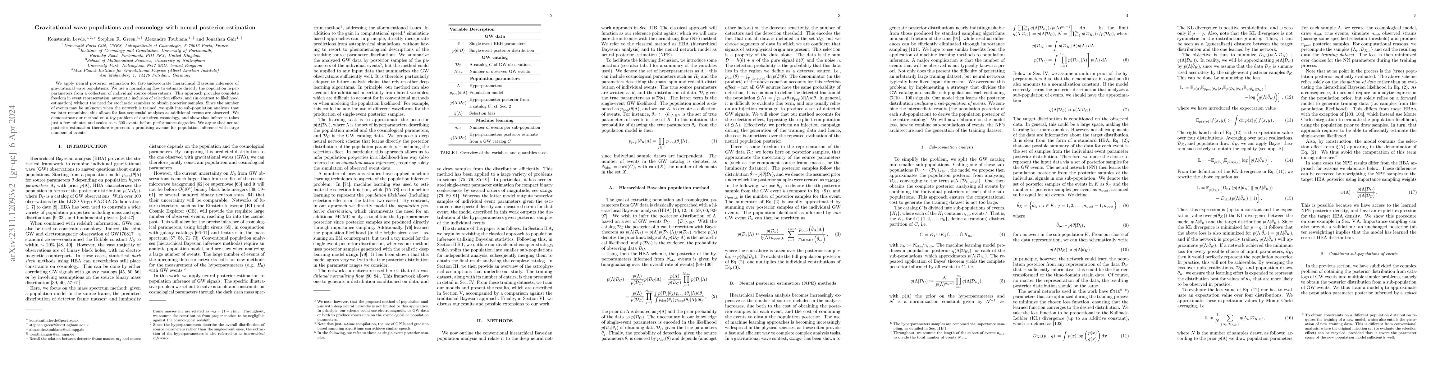 Thumbnail for Gravitational wave populations and cosmology with neural posterior
  estimation