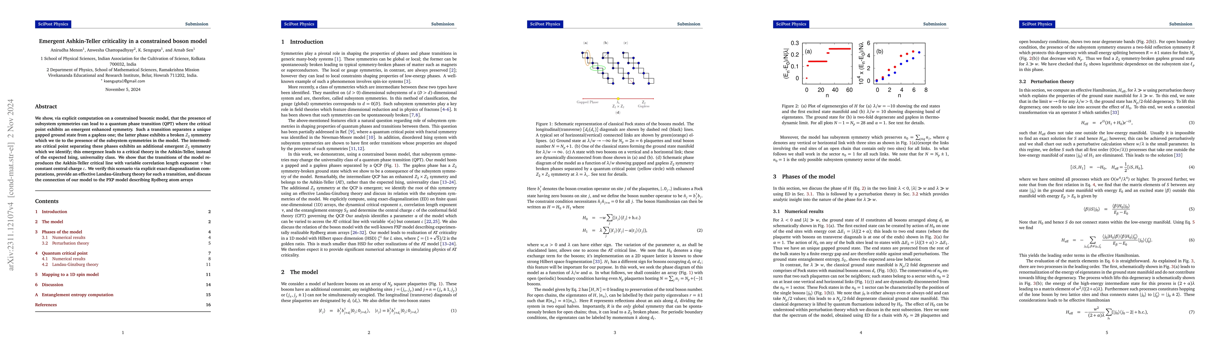 Thumbnail for Emergent Ashkin-Teller criticality in a constrained boson model