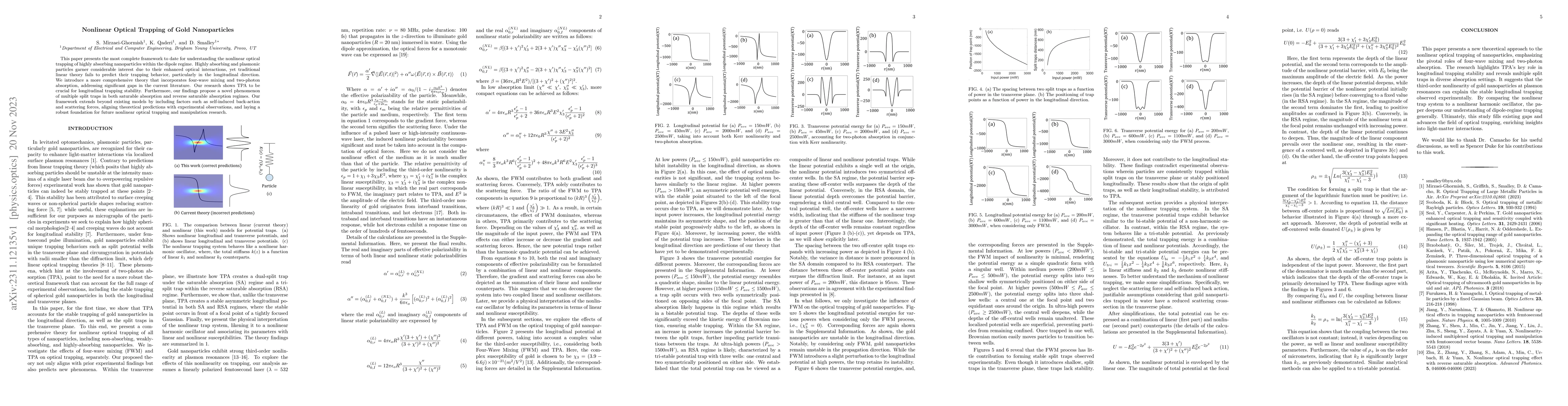 Thumbnail for Nonlinear Optical Trapping of Gold Nanoparticles