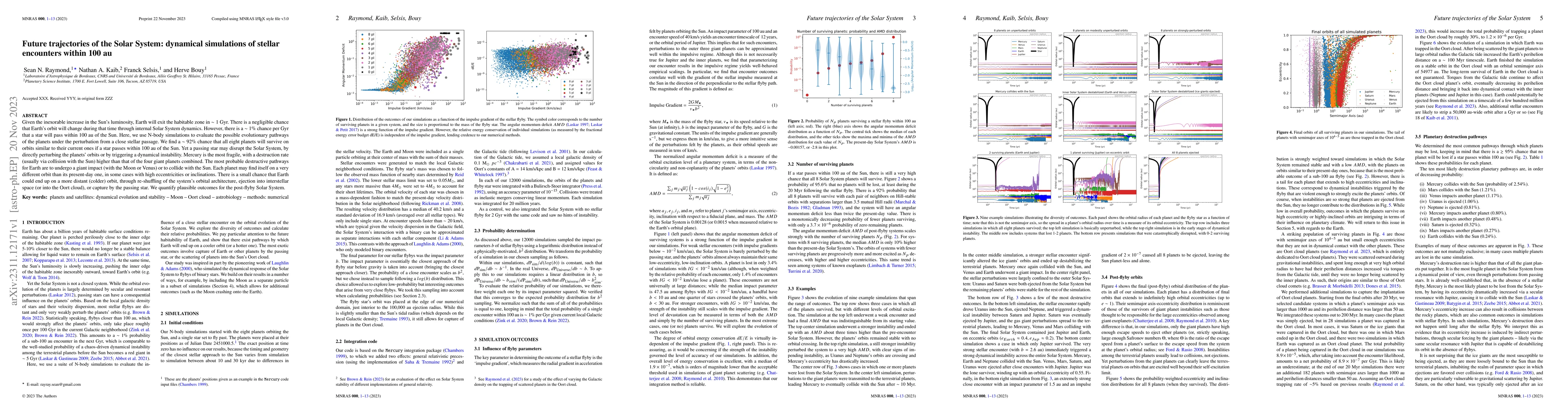 Thumbnail for Future trajectories of the Solar System: dynamical simulations of
  stellar encounters within 100 au