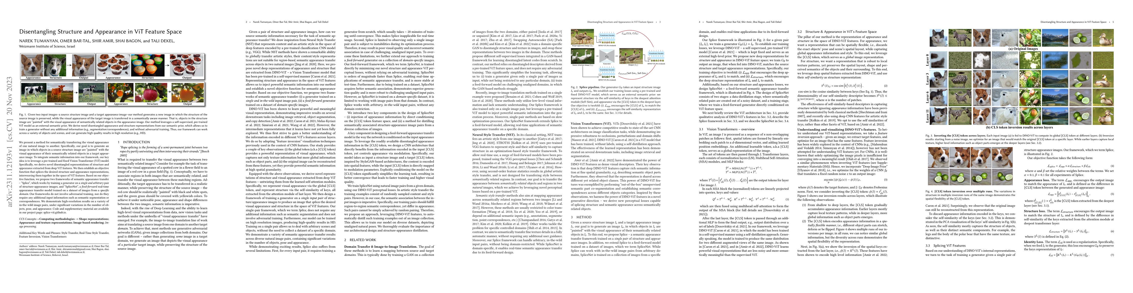 Thumbnail for Disentangling Structure and Appearance in ViT Feature Space