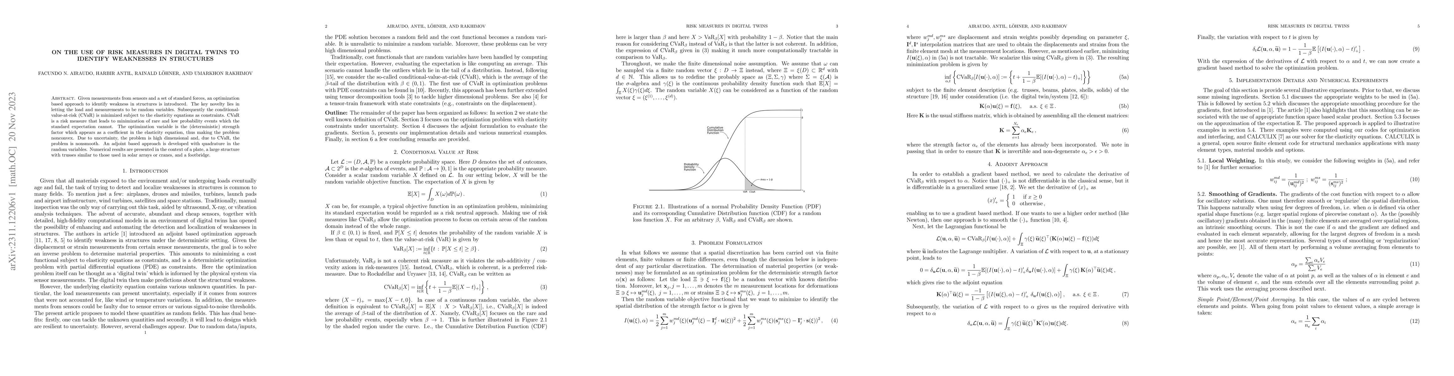 Thumbnail for On The Use of Risk Measures in Digital Twins to Identify Weaknesses in
  Structures