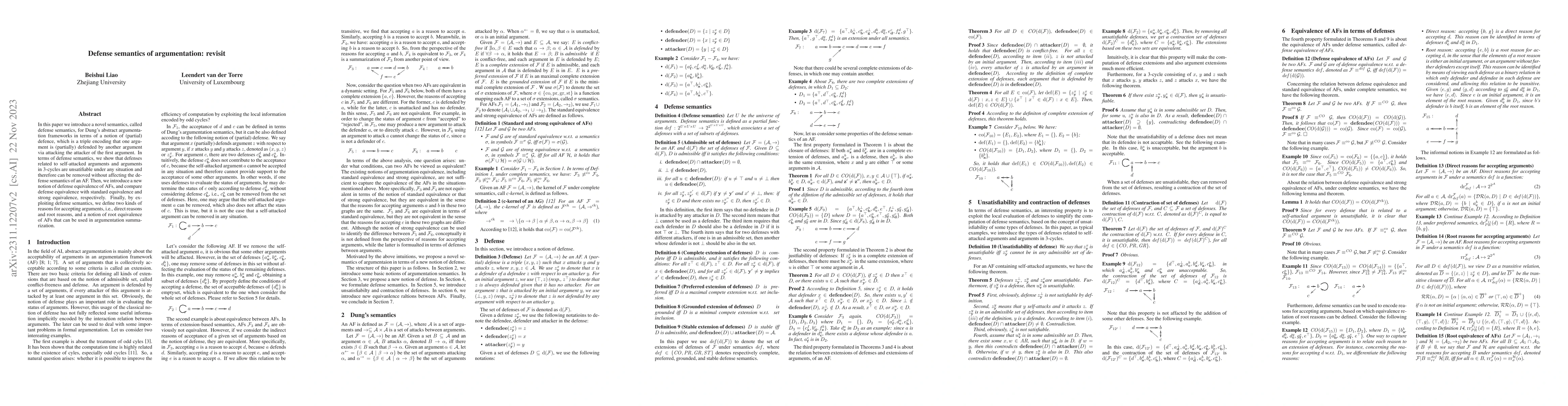 Thumbnail for Defense semantics of argumentation: revisit