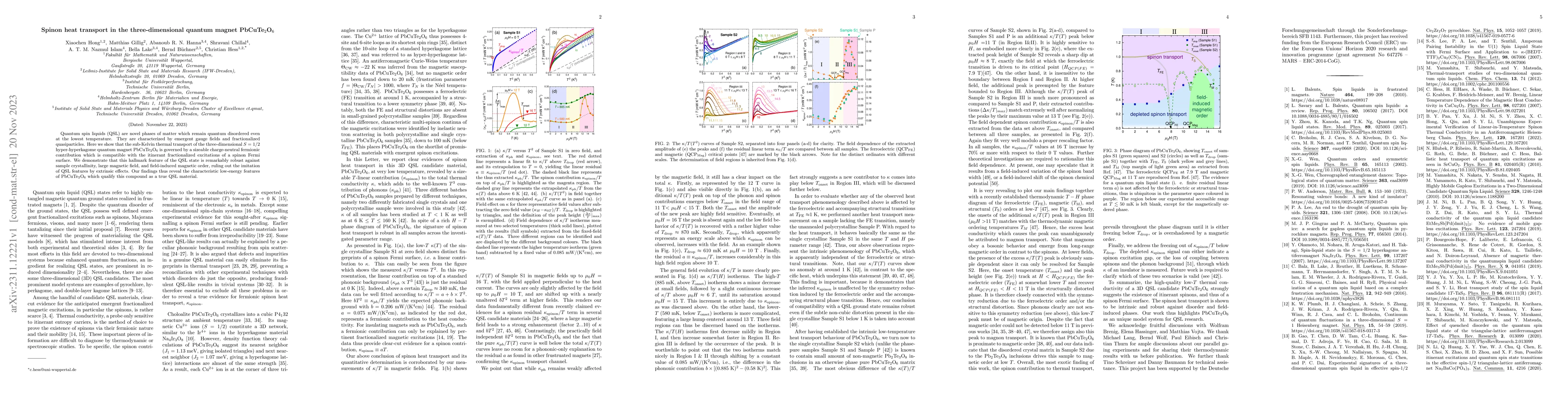 Thumbnail for Spinon heat transport in the three-dimensional quantum magnet
  PbCuTe$_2$O$_6$