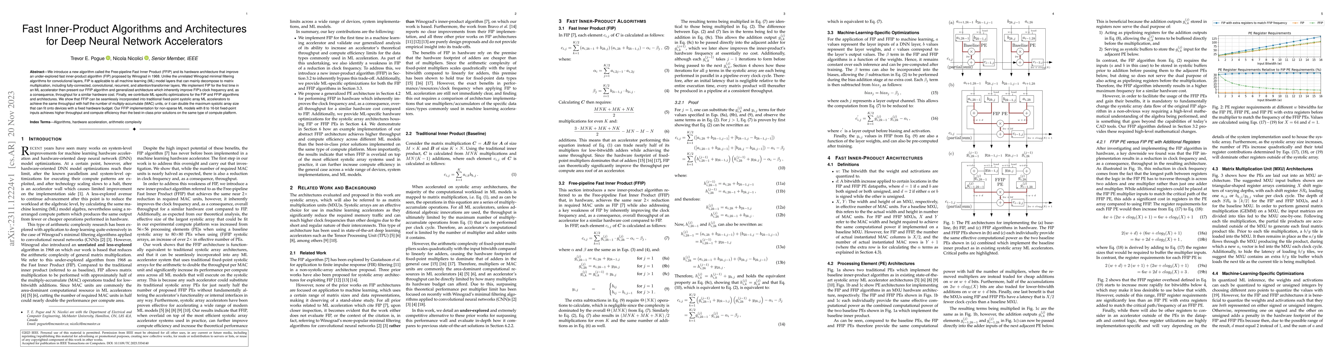 Thumbnail for Fast Inner-Product Algorithms and Architectures for Deep Neural Network
  Accelerators