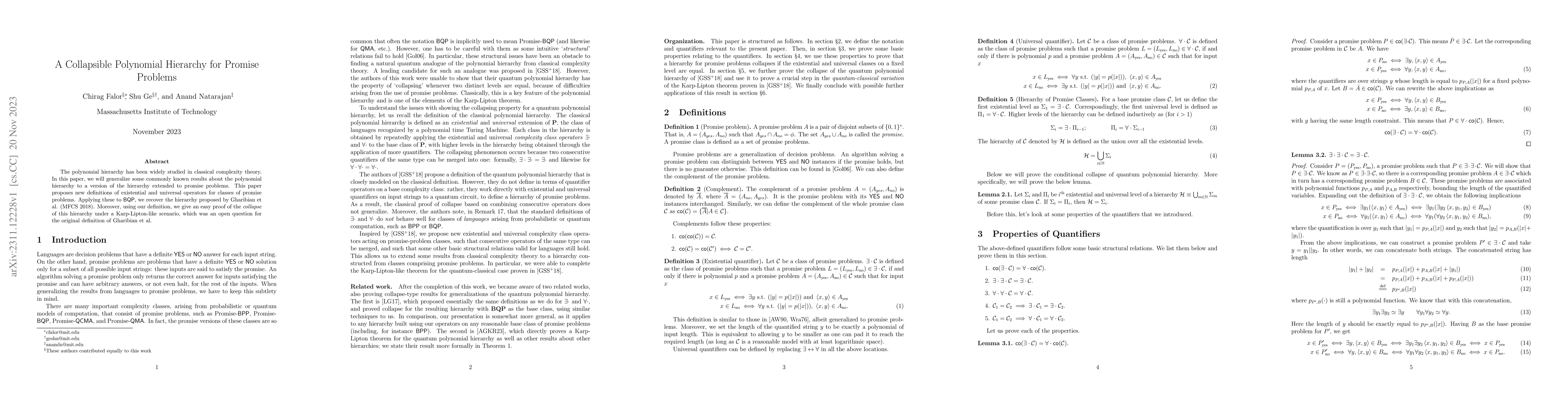 Thumbnail for A Collapsible Polynomial Hierarchy for Promise Problems