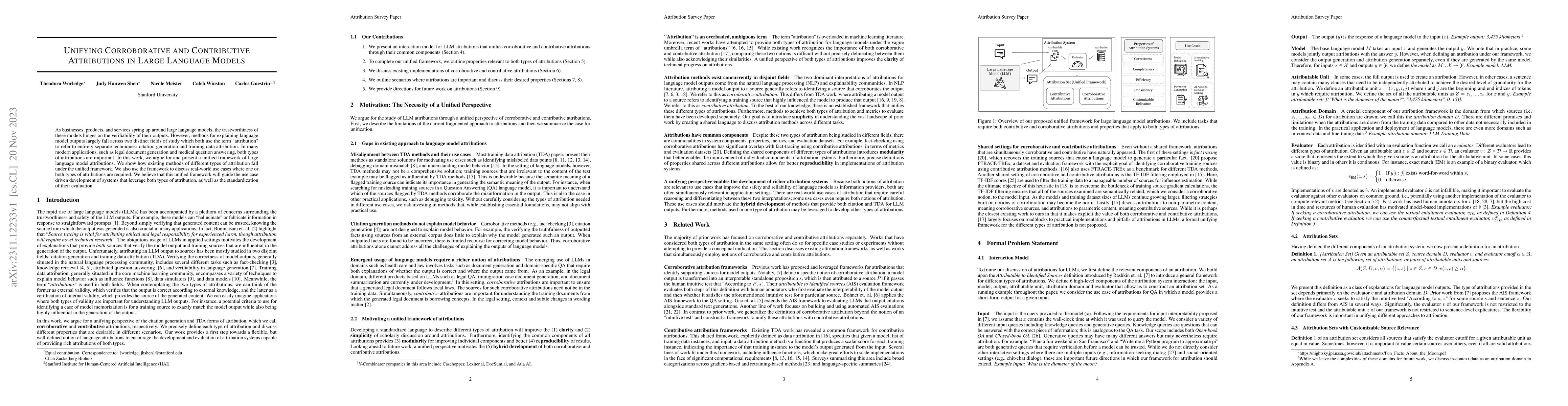 Thumbnail for Unifying Corroborative and Contributive Attributions in Large Language
  Models