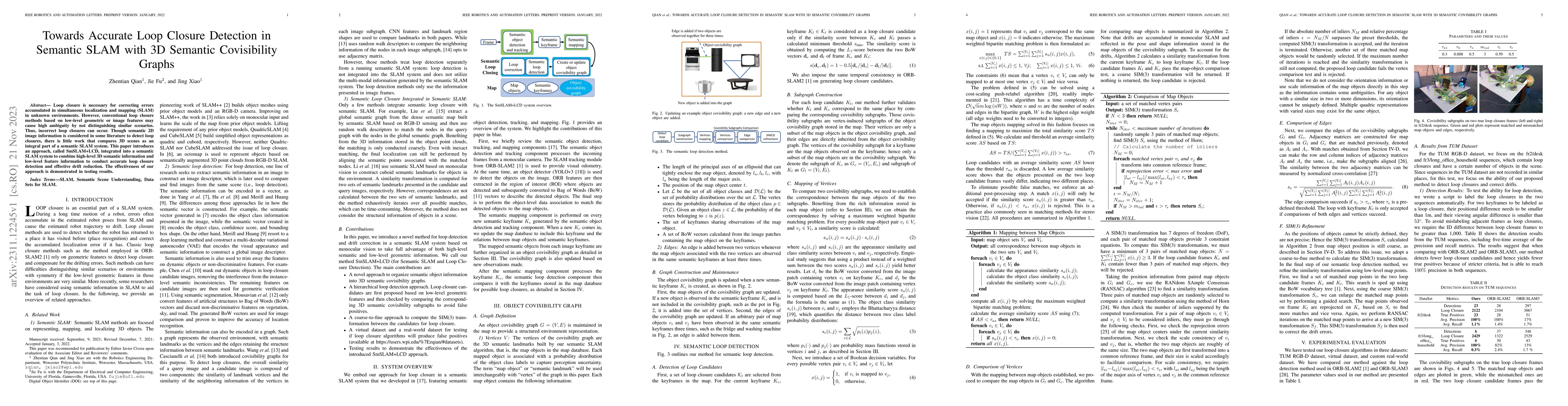 Thumbnail for Towards Accurate Loop Closure Detection in Semantic SLAM with 3D
  Semantic Covisibility Graphs