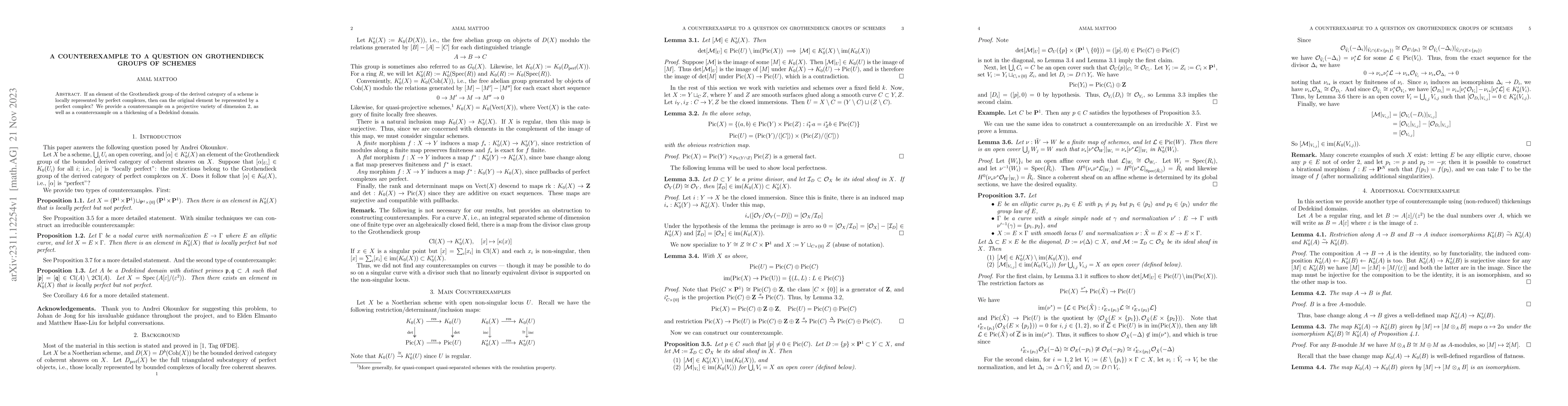 Thumbnail for A Counterexample to a Question on Grothendieck Groups of Schemes