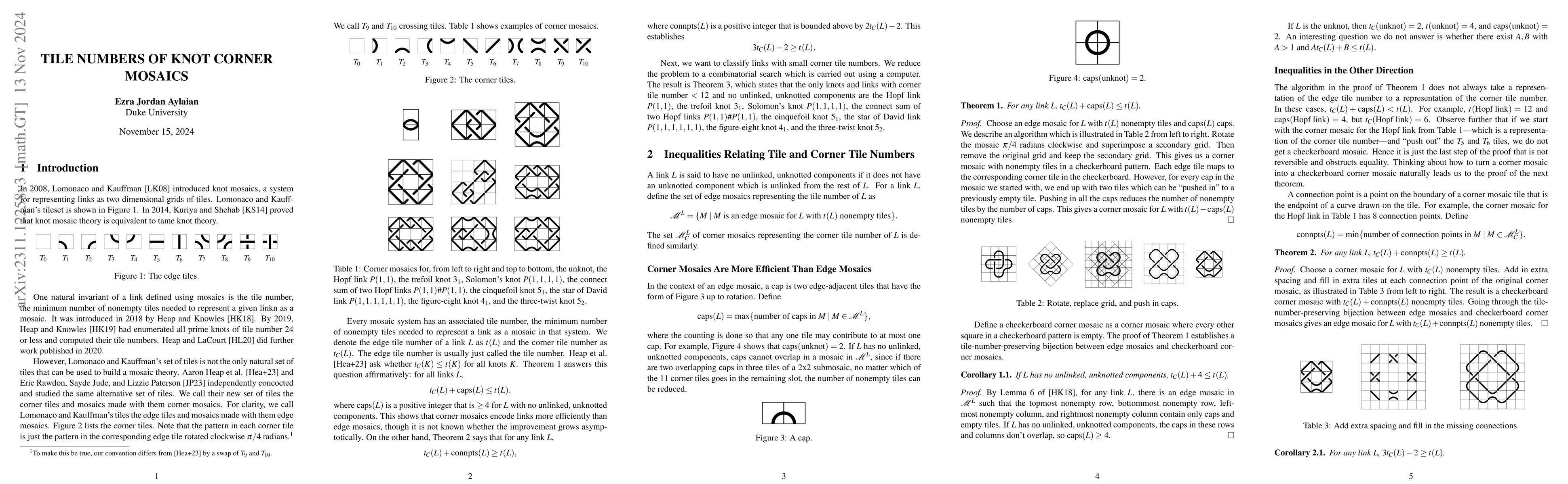 Thumbnail for Tile Numbers of Knot Corner Mosaics