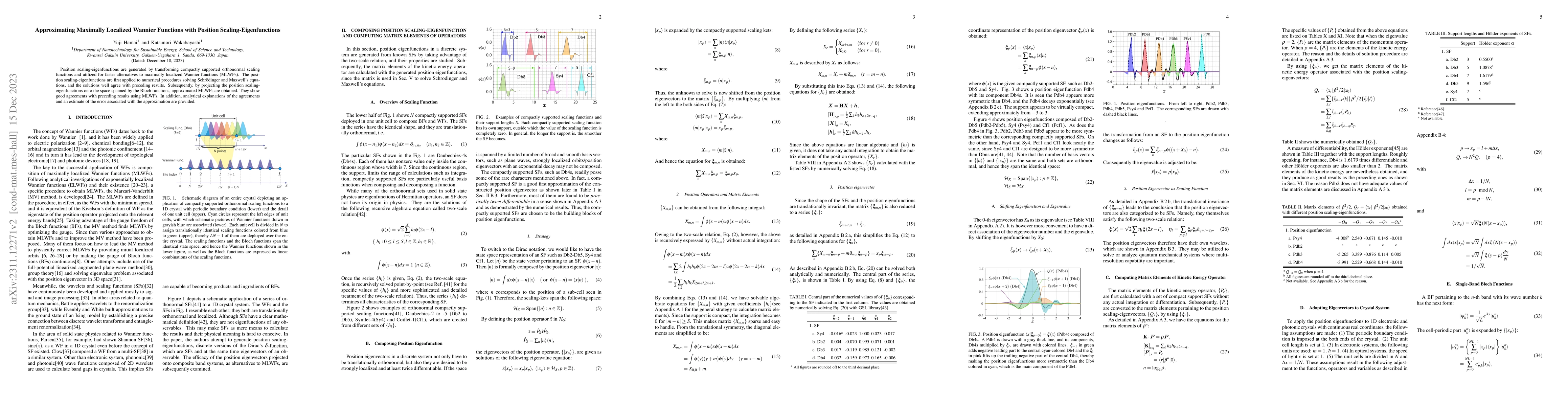 Thumbnail for Approximating Maximally Localized Wannier Functions with Position
  Scaling-Eigenfunction