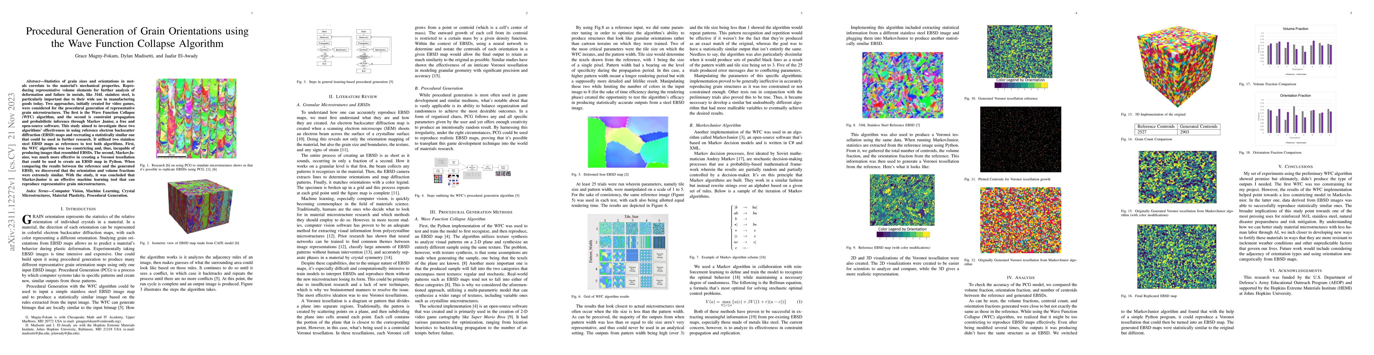 Thumbnail for Procedural Generation of Grain Orientations using the Wave Function
  Collapse Algorithm