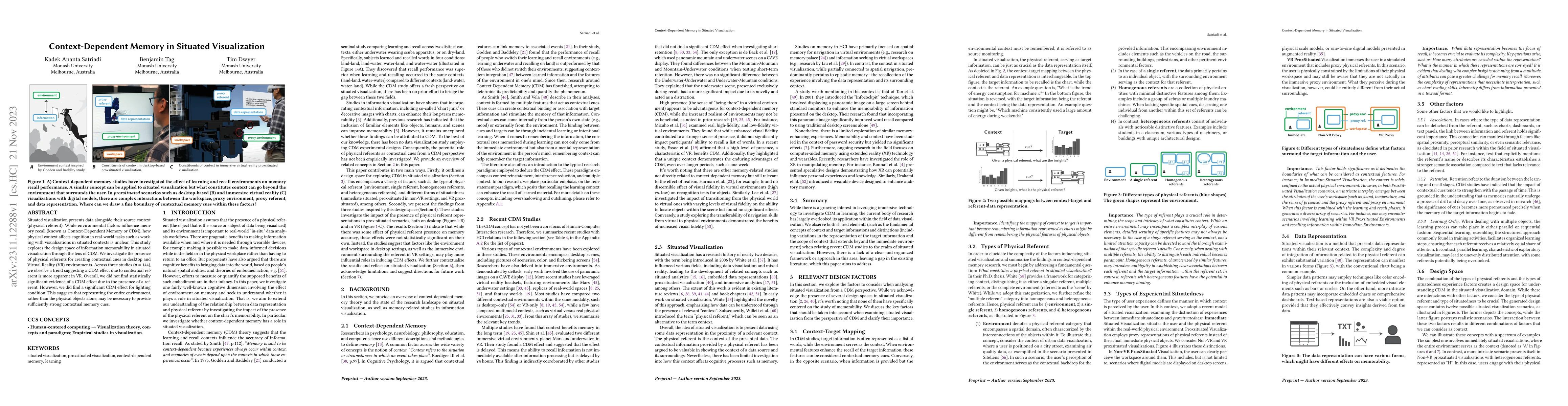 Thumbnail for Context-Dependent Memory in Situated Visualization