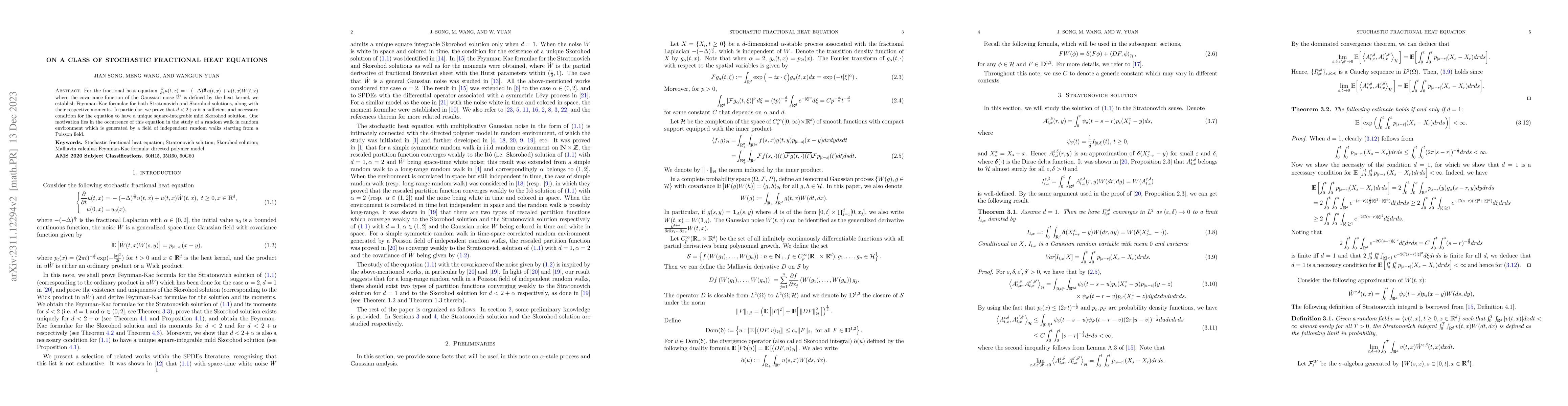 Thumbnail for On a class of stochastic fractional heat equations