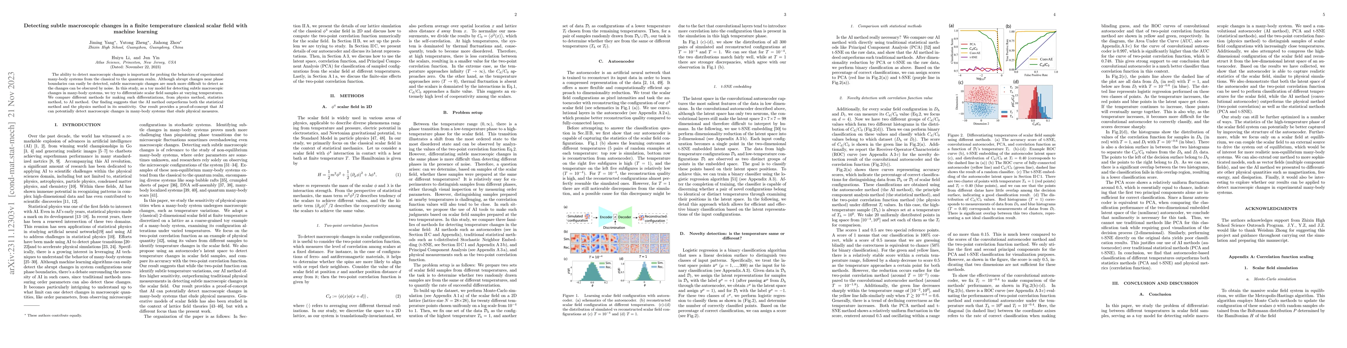 Thumbnail for Detecting subtle macroscopic changes in a finite temperature classical
  scalar field with machine learning