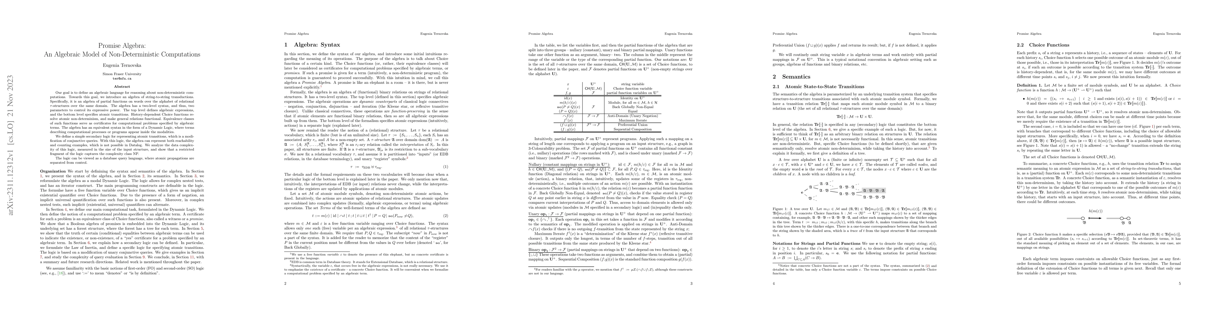 Thumbnail for Promise Algebra: An Algebraic Model of Non-Deterministic Computations
