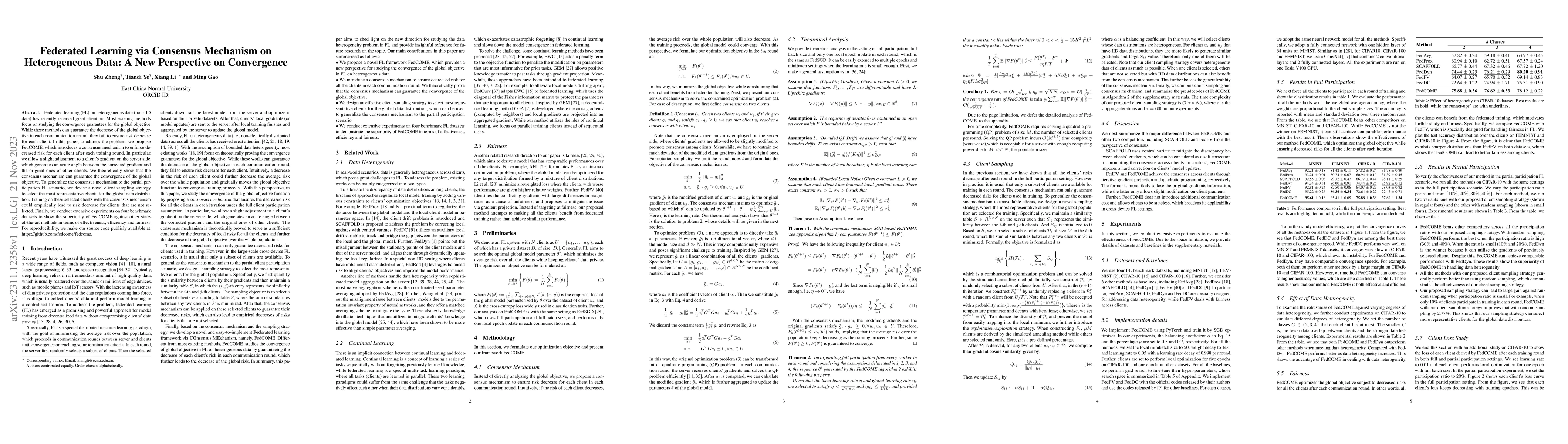 Thumbnail for Federated Learning via Consensus Mechanism on Heterogeneous Data: A New
  Perspective on Convergence