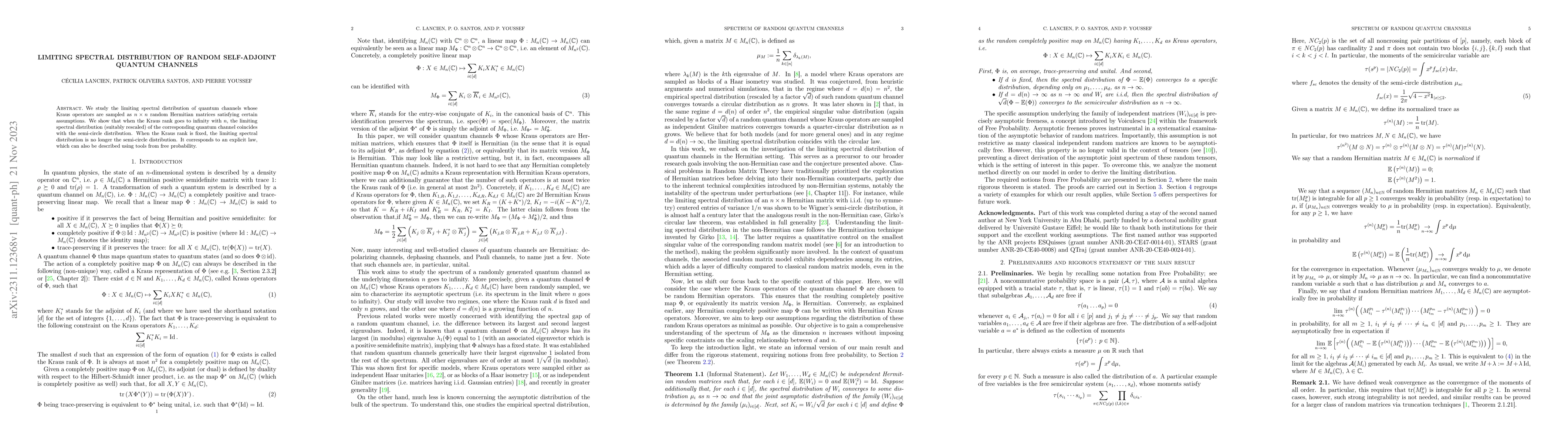 Thumbnail for Limiting spectral distribution of random self-adjoint quantum channels