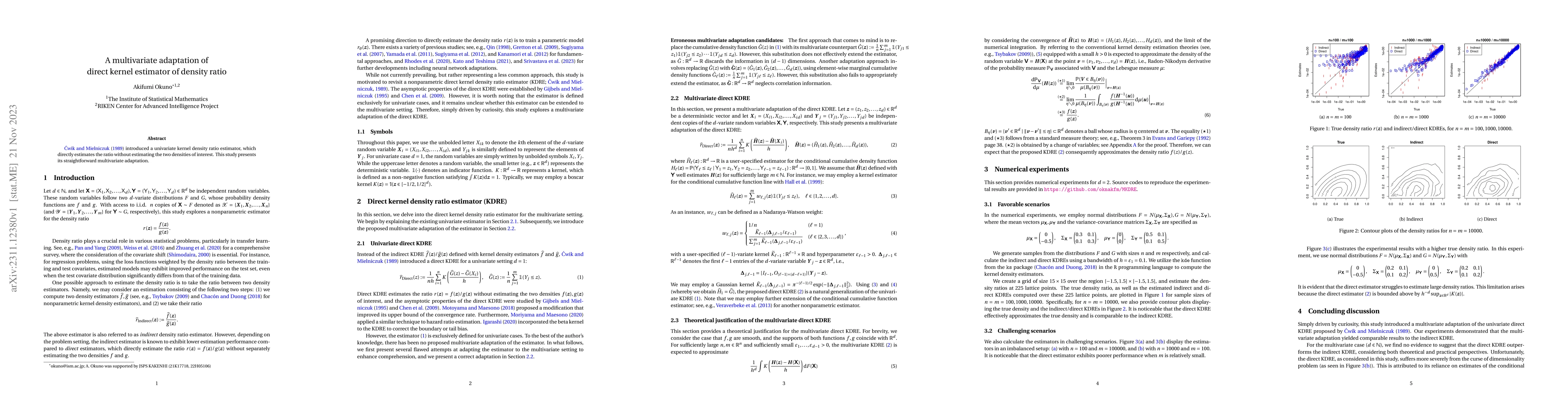Thumbnail for A multivariate adaptation of direct kernel estimator of density ratio
