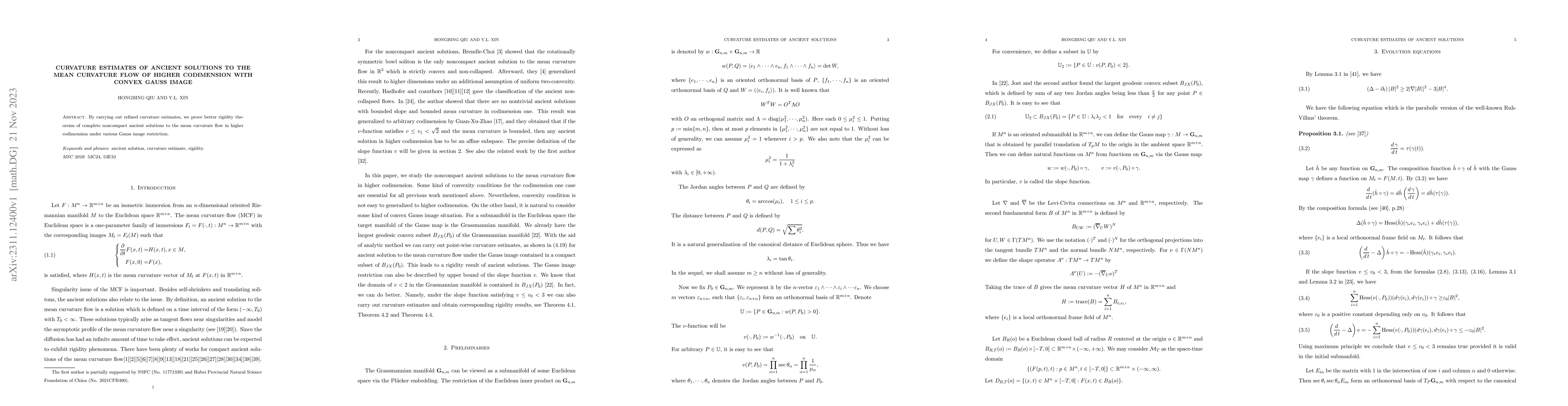 Thumbnail for Curvature estimates of ancient solutions to the mean curvature flow of
  higher codimension with convex Gauss image
