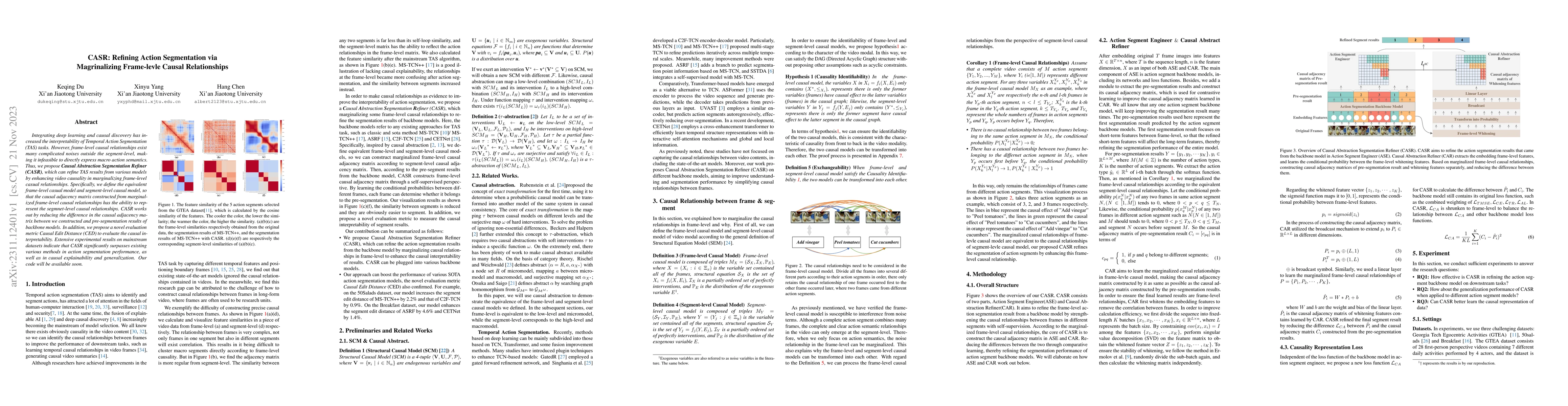 Thumbnail for CASR: Refining Action Segmentation via Marginalizing Frame-levle Causal
  Relationships
