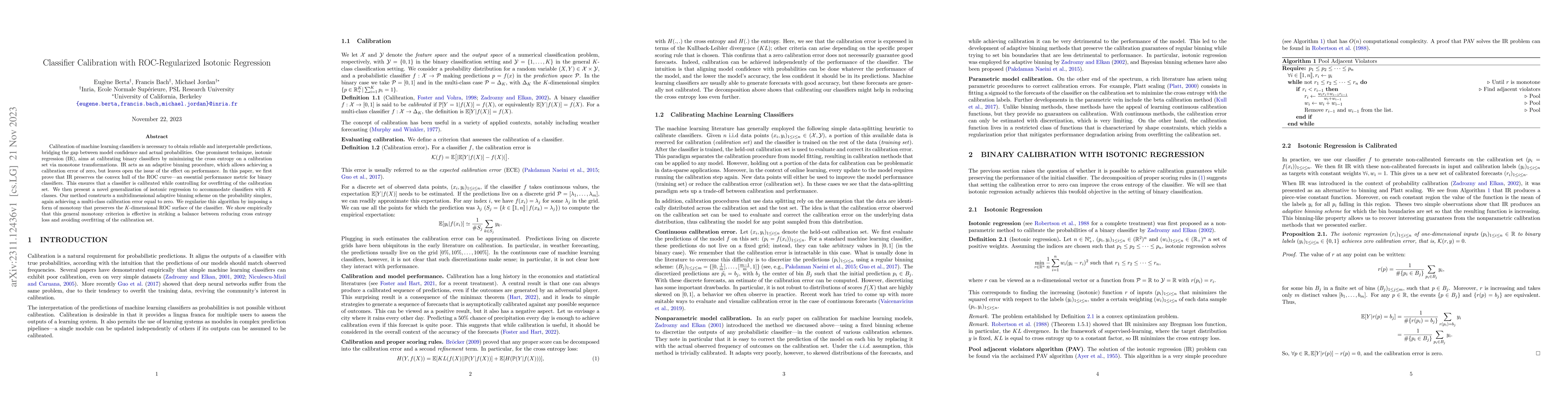 Thumbnail for Classifier Calibration with ROC-Regularized Isotonic Regression