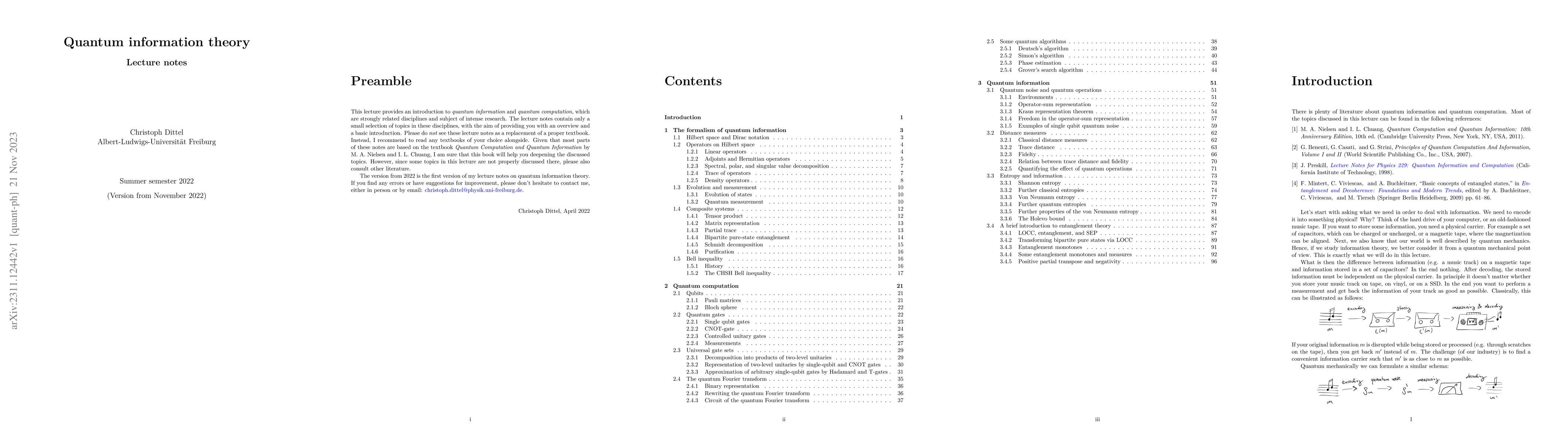 Thumbnail for Quantum Information Theory -- Lecture Notes