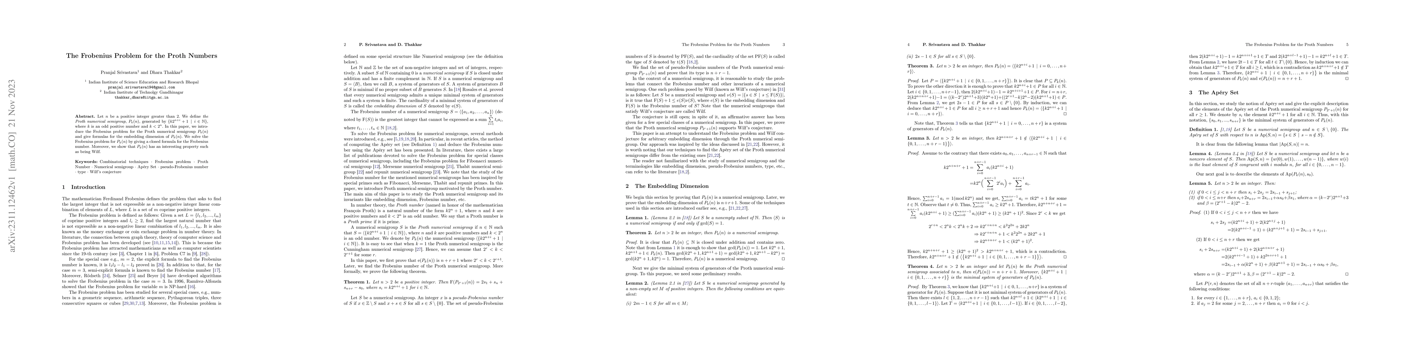 Thumbnail for The Frobenius Problem for the Proth Numbers