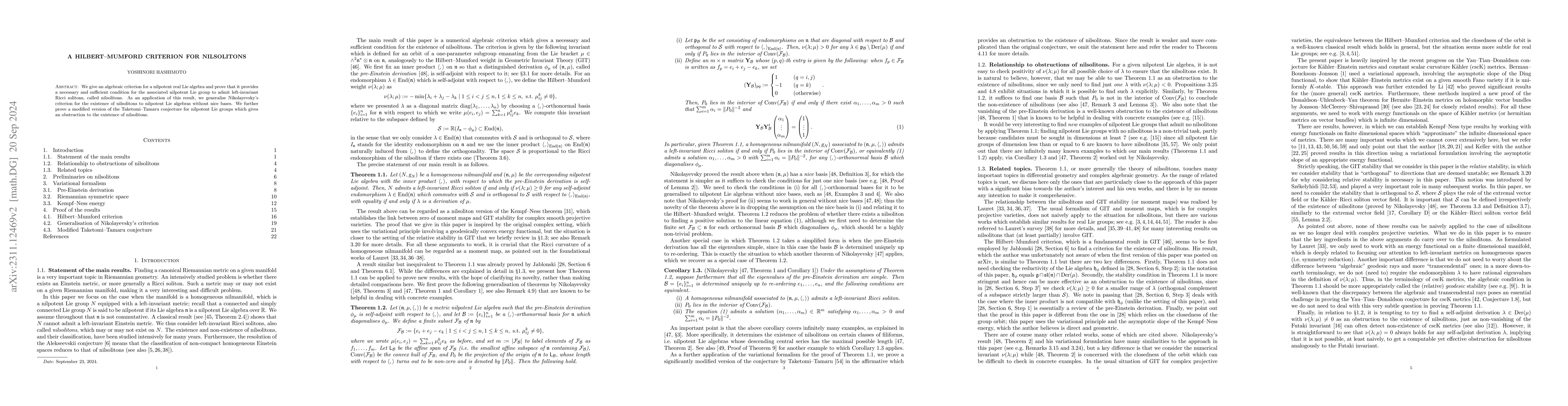 Thumbnail for A Hilbert--Mumford criterion for nilsolitons