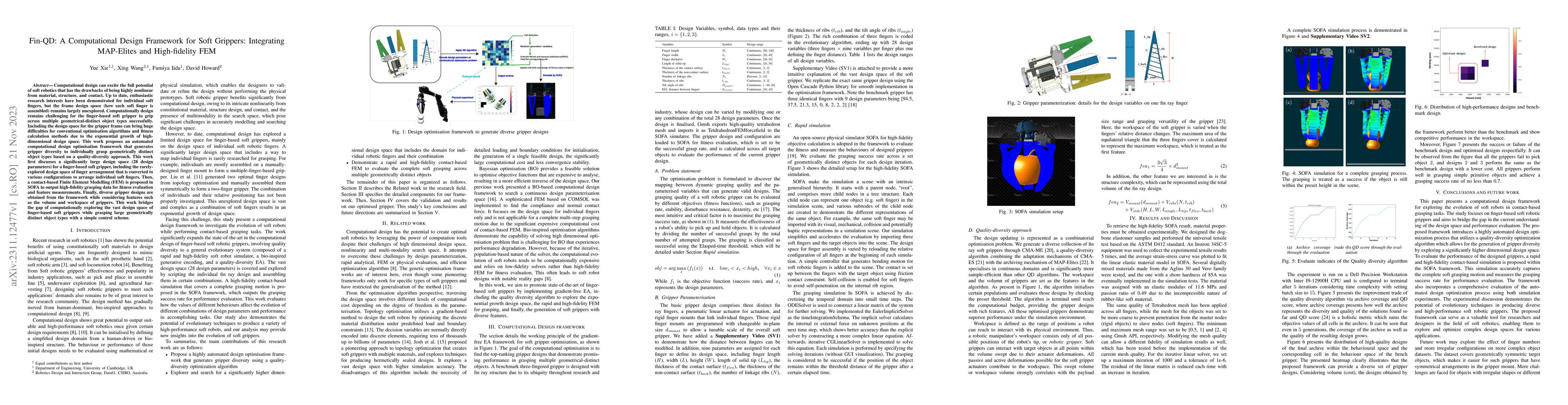 Thumbnail for Fin-QD: A Computational Design Framework for Soft Grippers: Integrating
  MAP-Elites and High-fidelity FEM