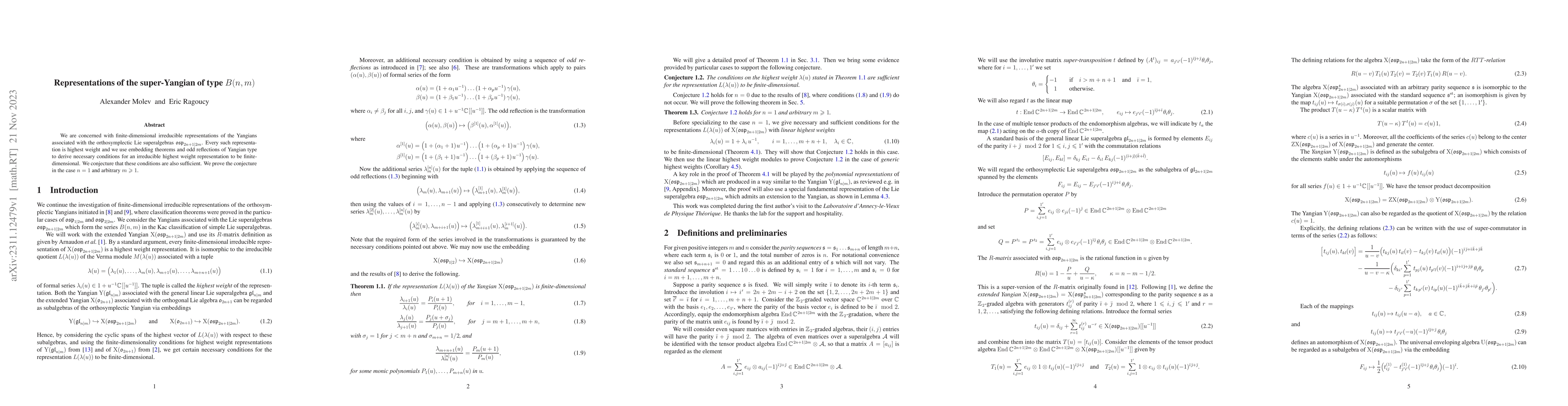 Thumbnail for Representations of the super-Yangian of type $B(n,m)$