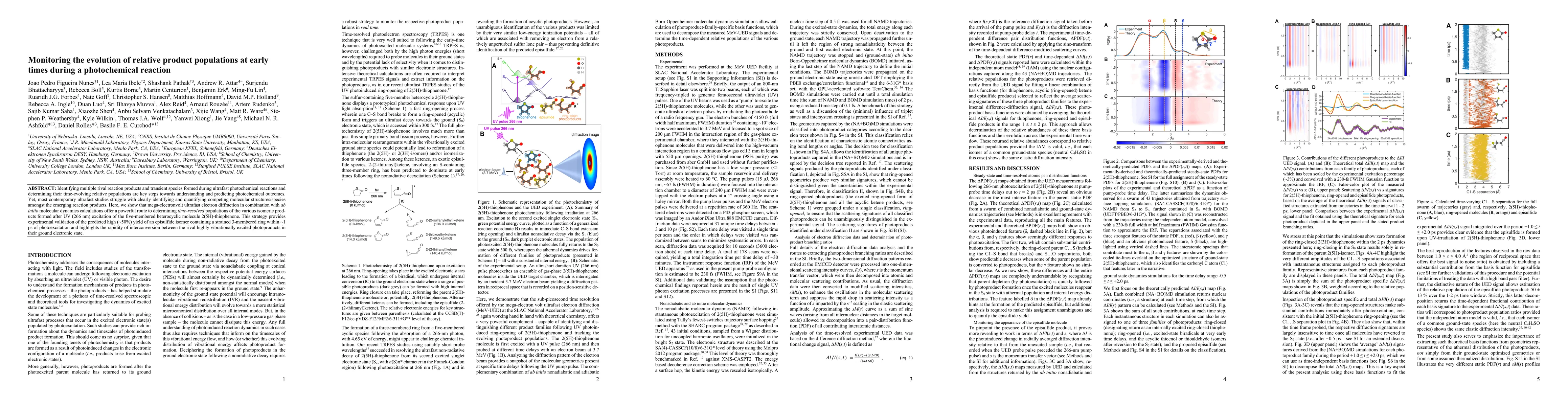 Thumbnail for Monitoring the evolution of relative product populations at early times
  during a photochemical reaction