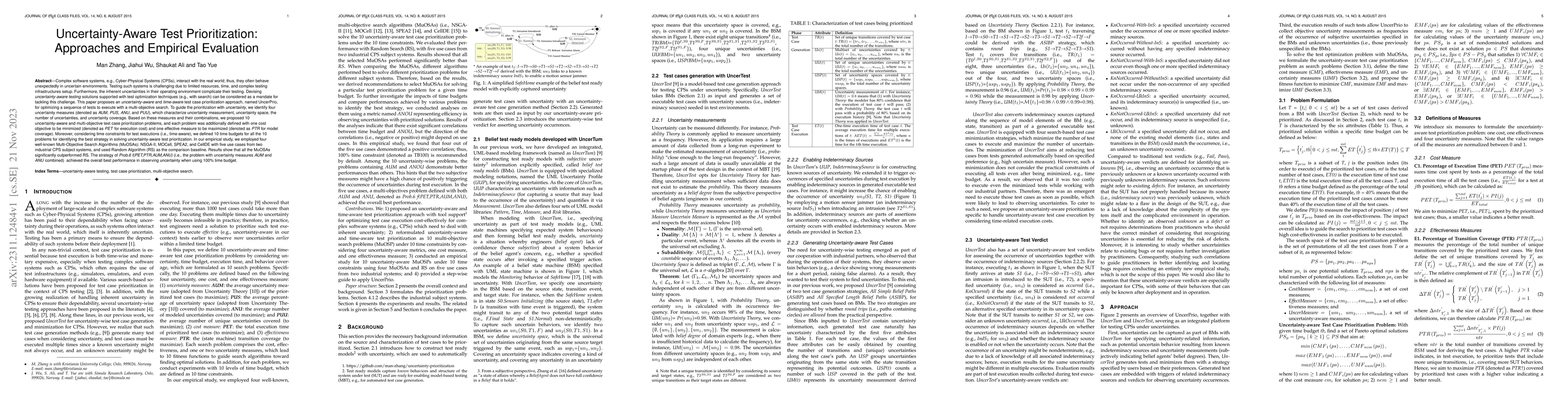 Thumbnail for Uncertainty-Aware Test Prioritization: Approaches and Empirical
  Evaluation