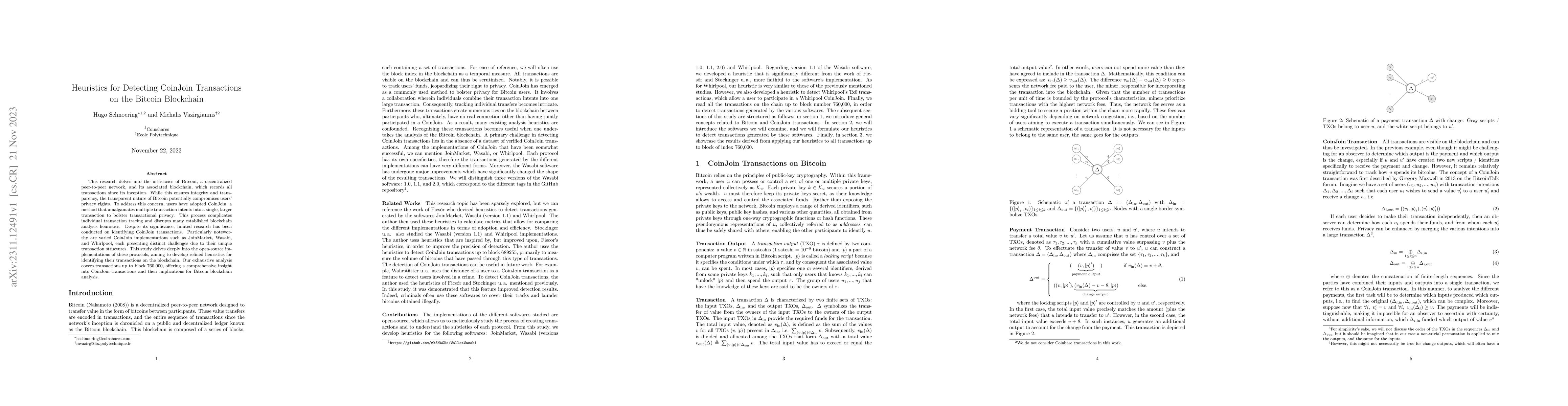 Thumbnail for Heuristics for Detecting CoinJoin Transactions on the Bitcoin Blockchain