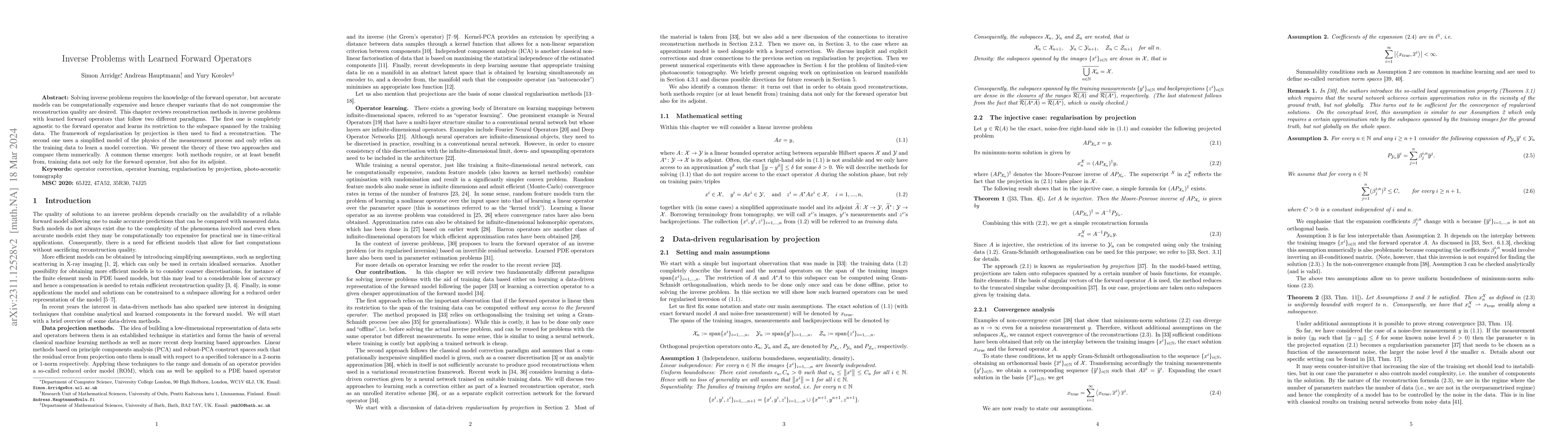 Thumbnail for Inverse Problems with Learned Forward Operators