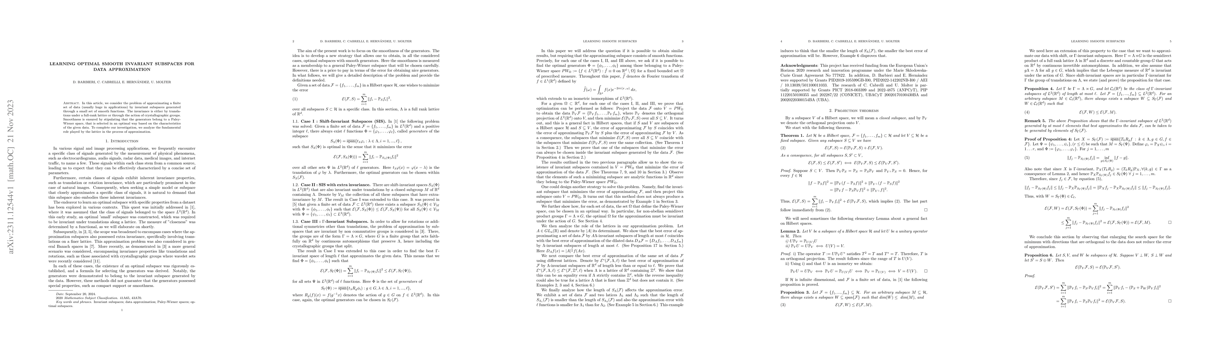 Thumbnail for Learning optimal smooth invariant subspaces for data approximation