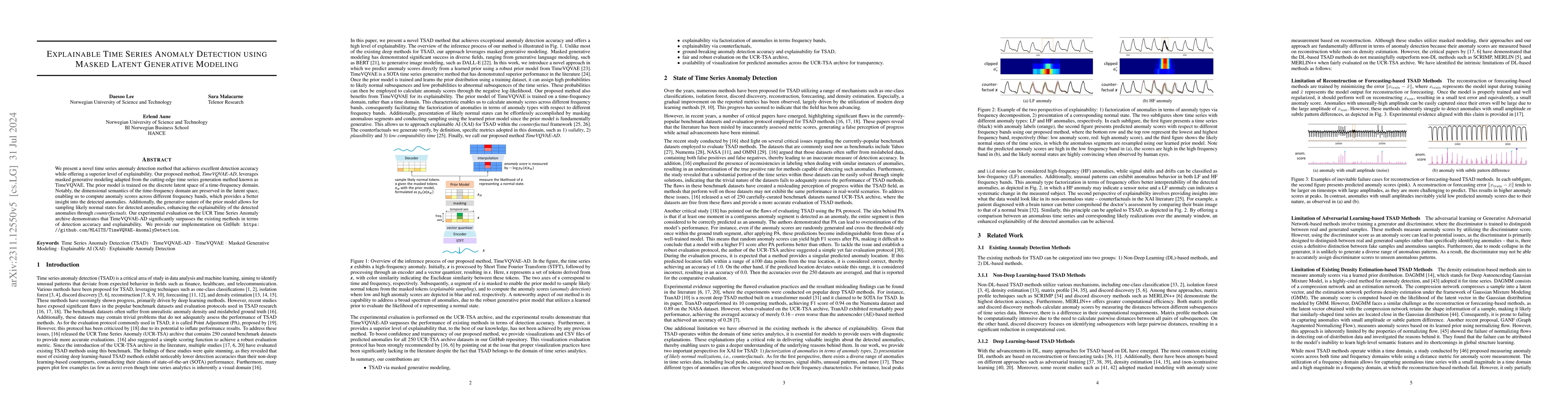 Thumbnail for Explainable Time Series Anomaly Detection using Masked Latent Generative
  Modeling