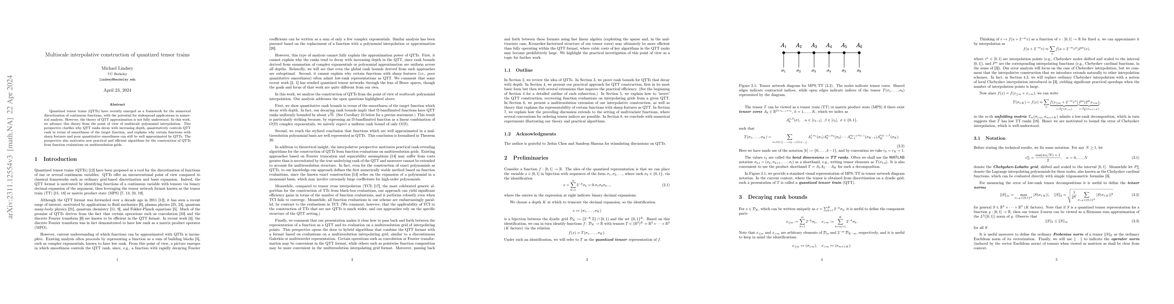 Thumbnail for Multiscale interpolative construction of quantized tensor trains