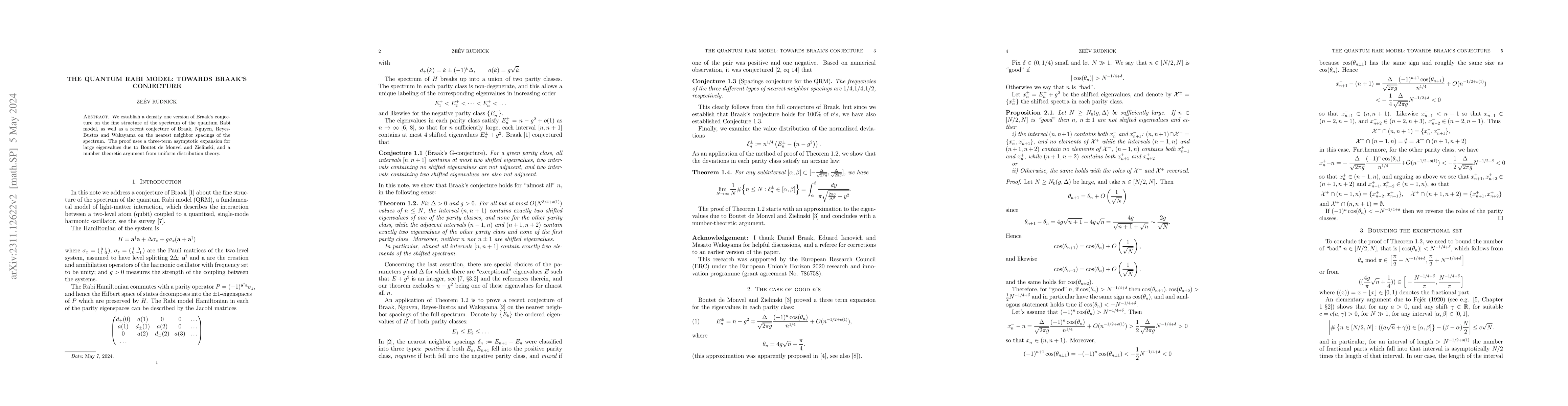 Thumbnail for The Quantum Rabi model: Towards Braak's conjecture