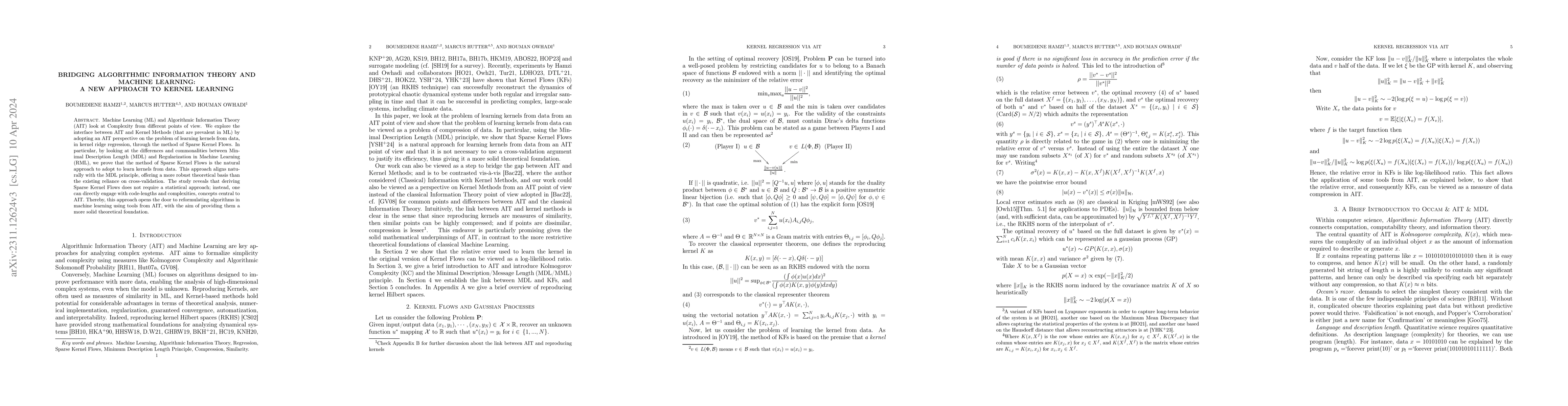 Thumbnail for Bridging Algorithmic Information Theory and Machine Learning: A New
  Approach to Kernel Learning