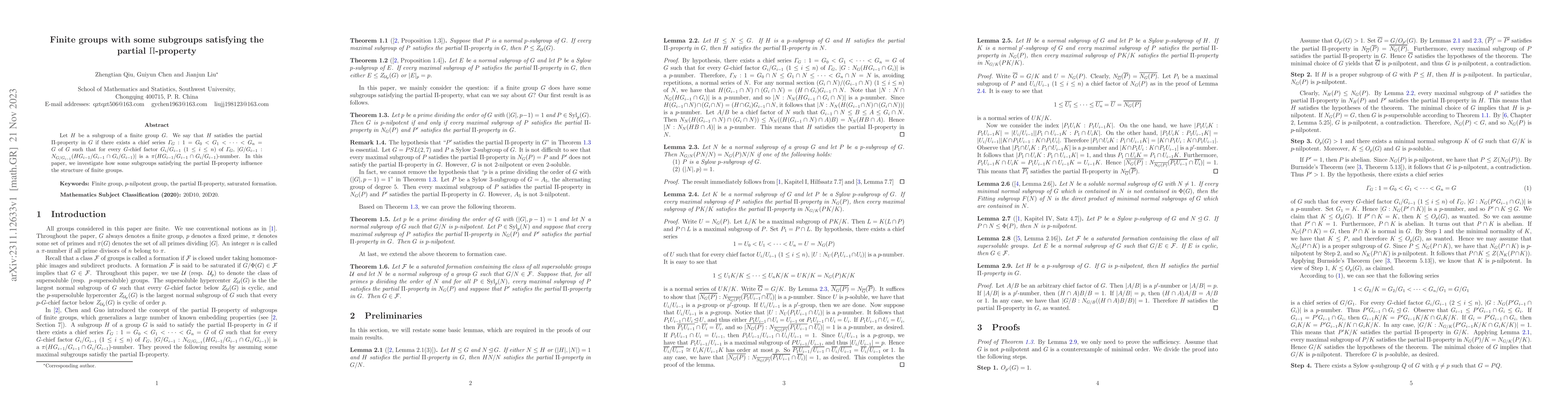 Thumbnail for Finite groups with some subgroups satisfying the partial $ \Pi
  $-property