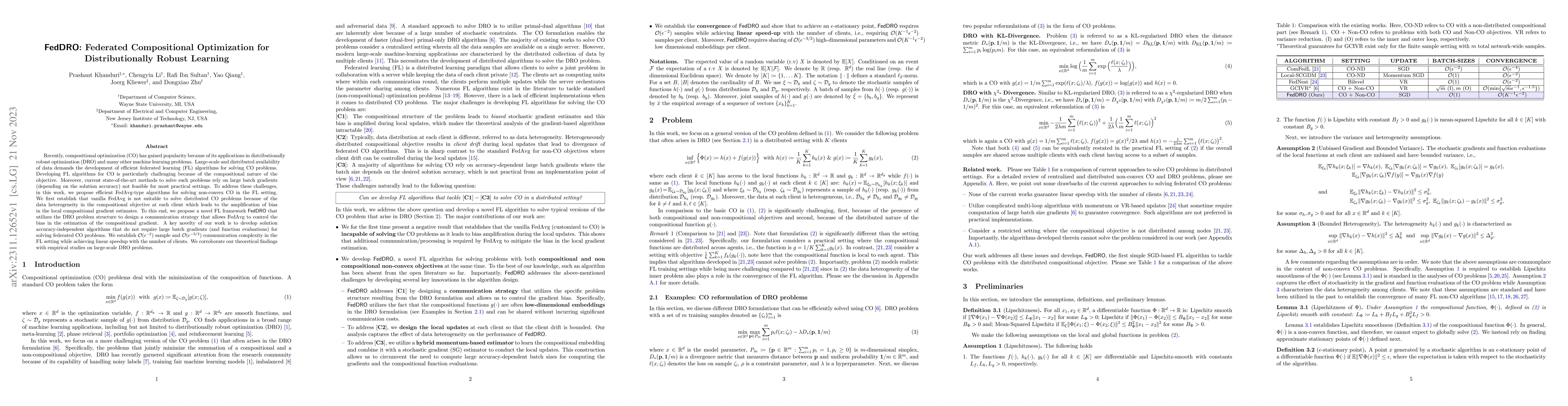 Thumbnail for FedDRO: Federated Compositional Optimization for Distributionally Robust
  Learning