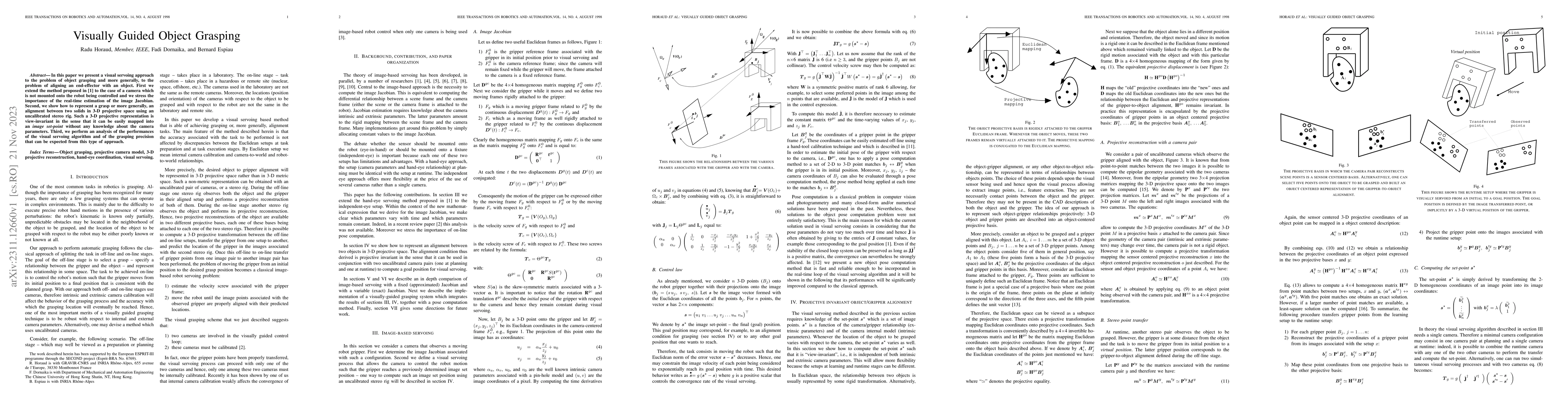 Thumbnail for Visually Guided Object Grasping
