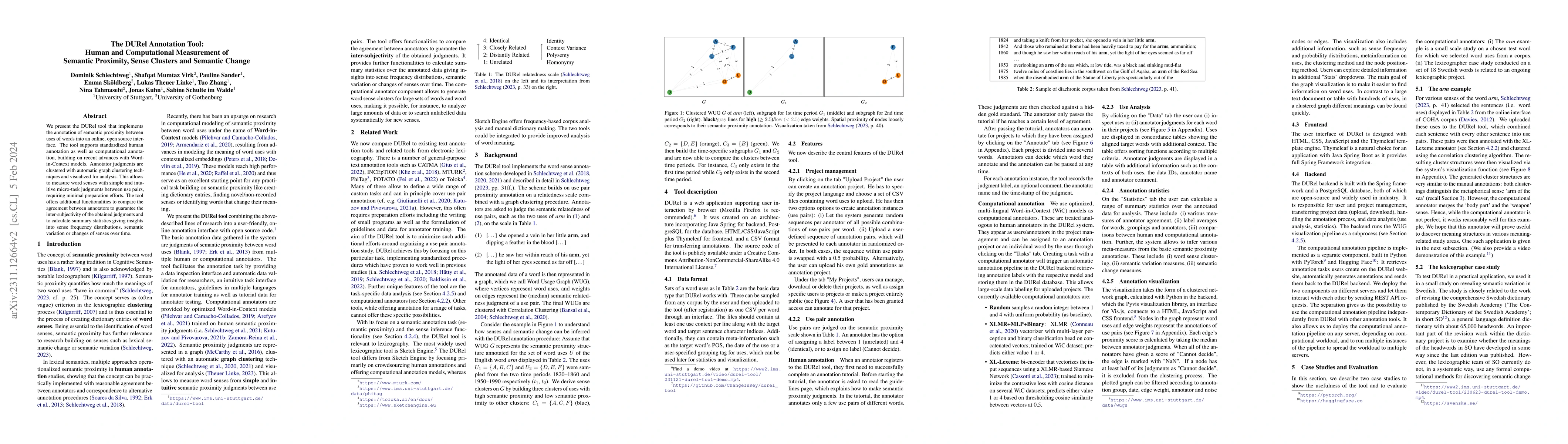 Thumbnail for The DURel Annotation Tool: Human and Computational Measurement of
  Semantic Proximity, Sense Clusters and Semantic Change
