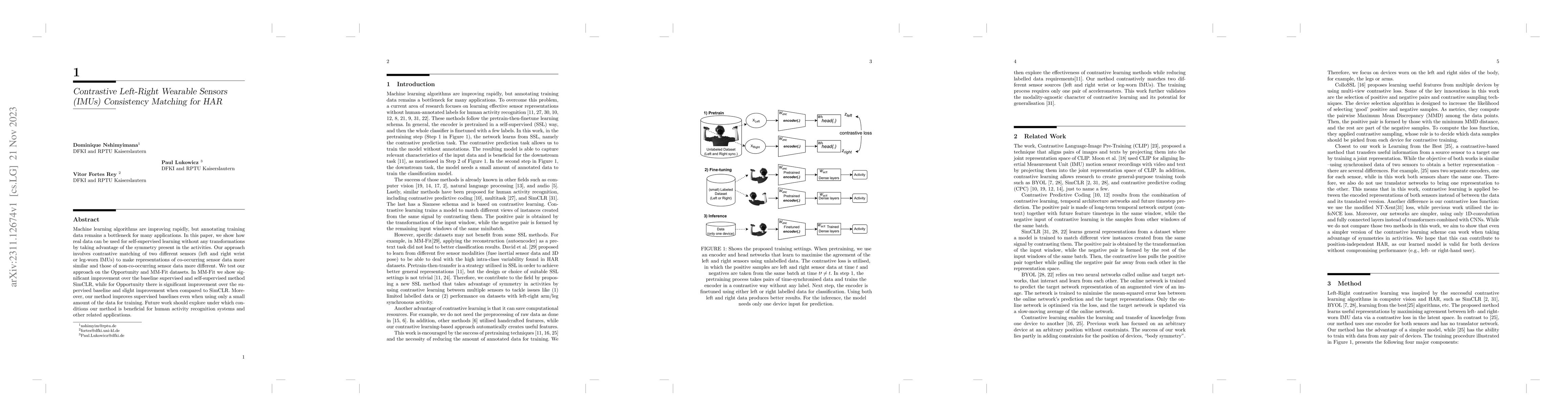 Thumbnail for Contrastive Left-Right Wearable Sensors (IMUs) Consistency Matching for
  HAR