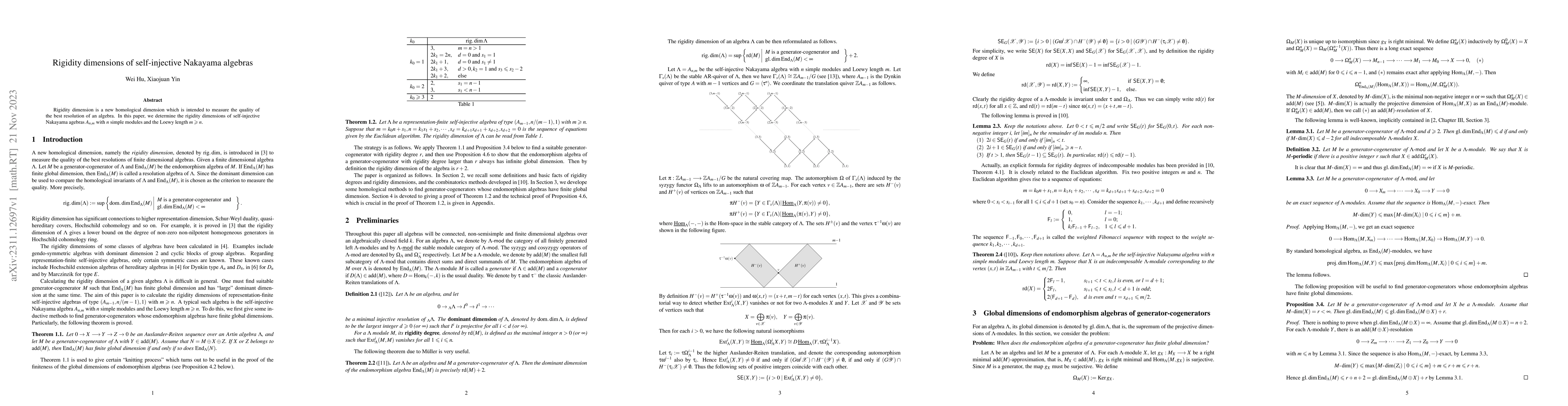 Thumbnail for Rigidity dimensions of self-injective Nakayama algebras