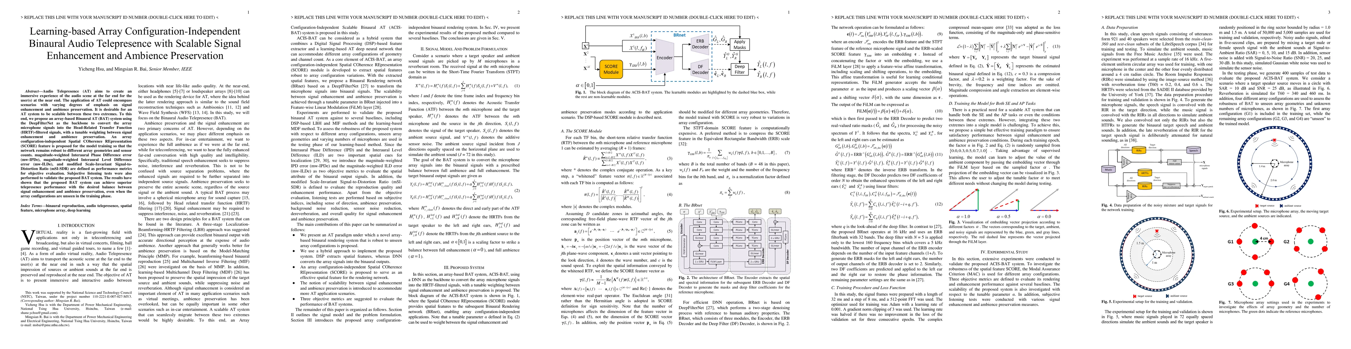 Thumbnail for Learning-based Array Configuration-Independent Binaural Audio
  Telepresence with Scalable Signal Enhancement and Ambience Preservation