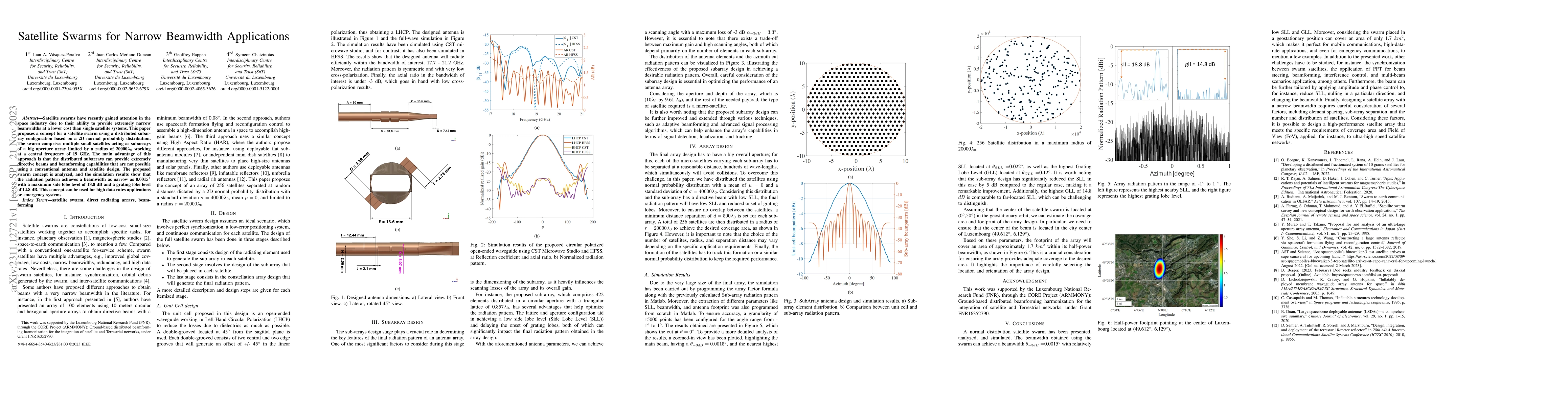 Thumbnail for Satellite Swarms for Narrow Beamwidth Applications