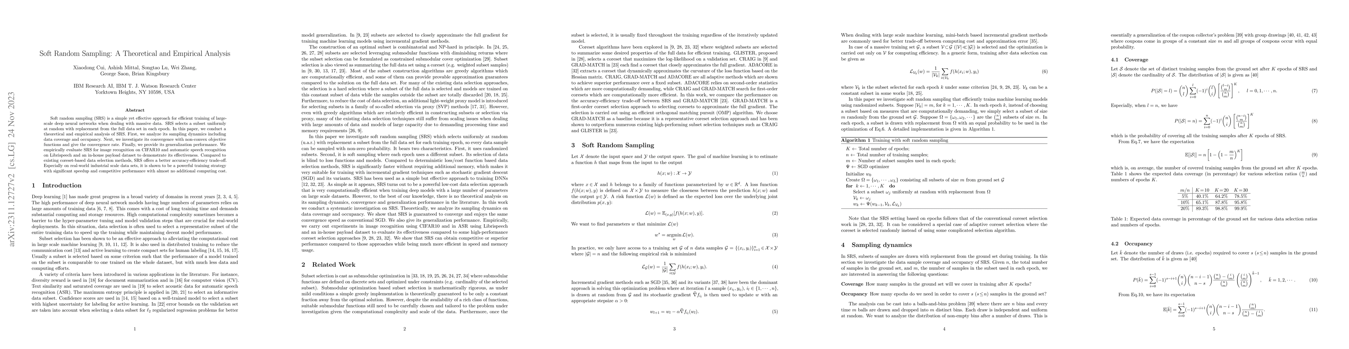 Thumbnail for Soft Random Sampling: A Theoretical and Empirical Analysis
