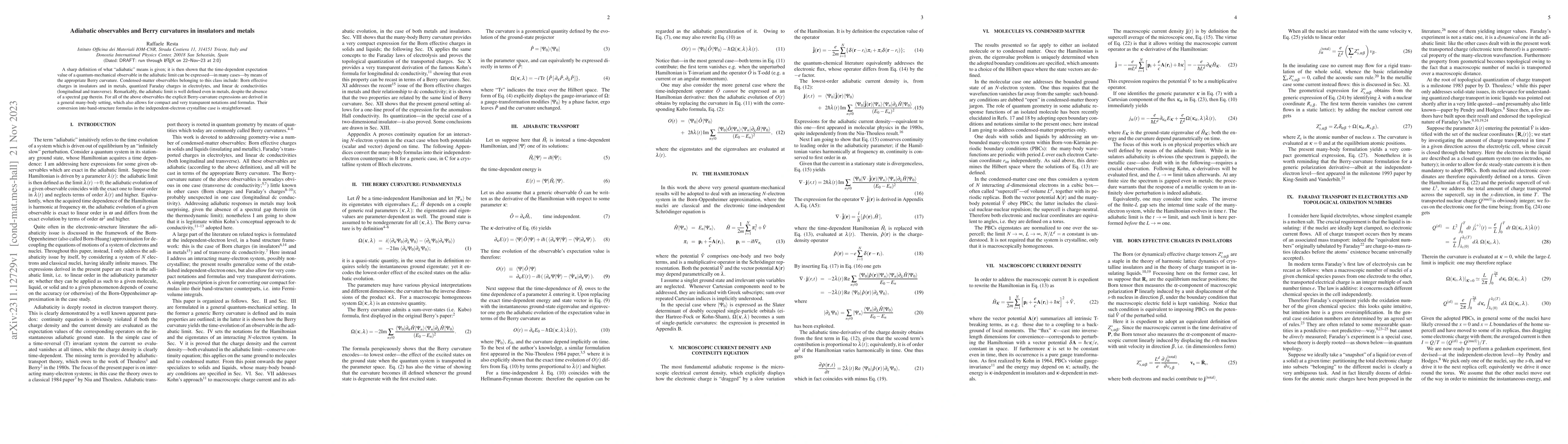 Thumbnail for Adiabatic observables and Berry curvatures in insulators and metals